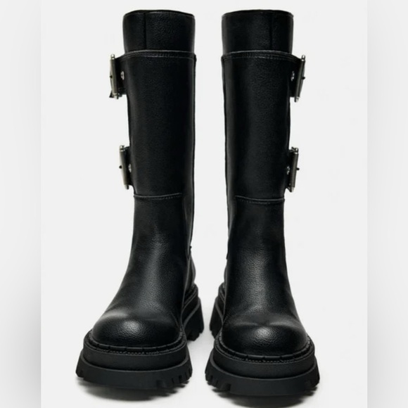 Zara Buckled Lug Sole Ankle Boots - Picture 5 of 7